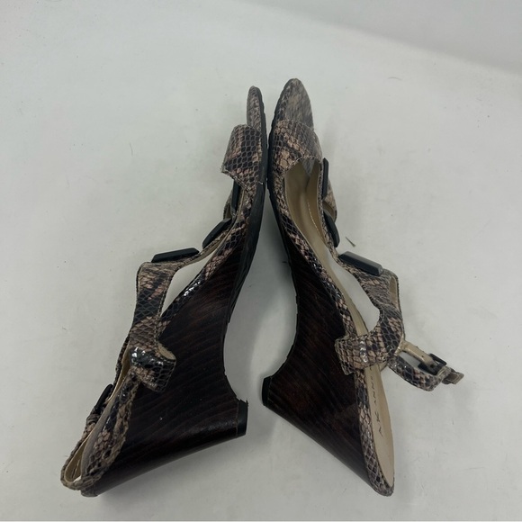 Anne Klein T strap heel sandals snake print size 9 - Picture 3 of 6